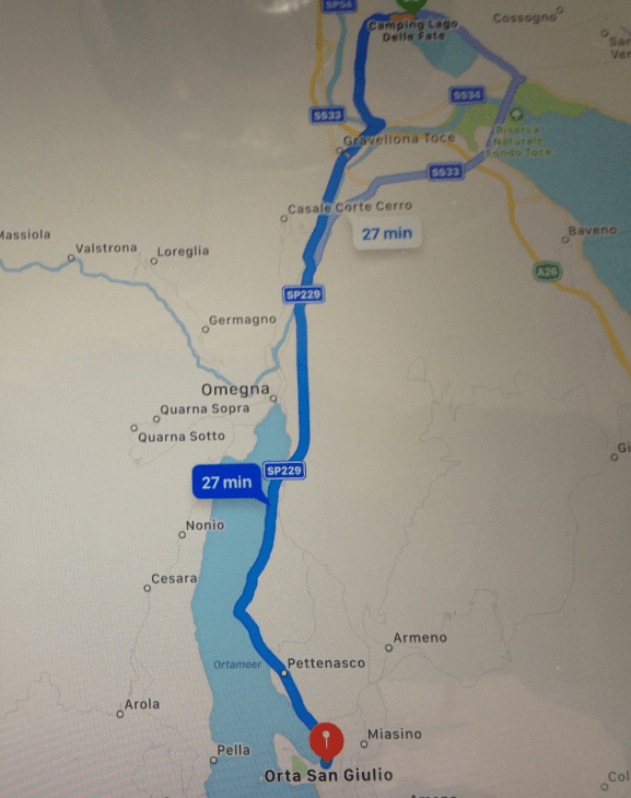 route Mergozzo Orta San Guilio